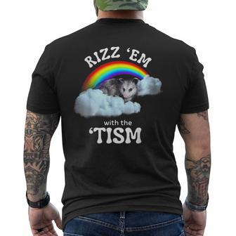 Autism Rizz Em With The Tism Meme Autistic Opossum Men's T-shirt Back Print | Mazezy