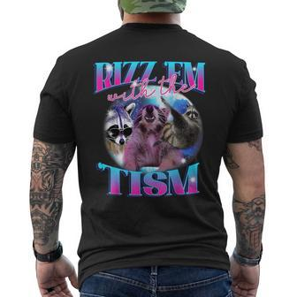 Autism Rizz Em With The Tism Meme Autistic Opossum Men's T-shirt Back Print - Seseable