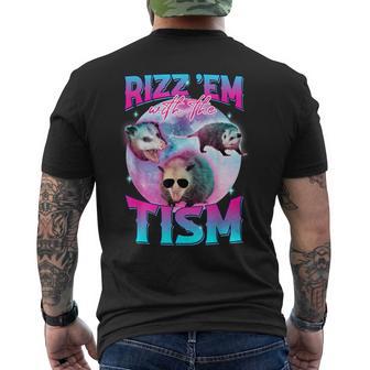 Autism Rizz Em With The Tism Meme Autistic Opossum Men's T-shirt Back Print - Monsterry DE