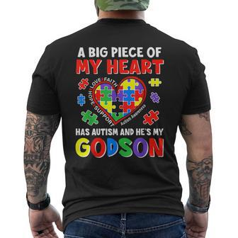 Autism Godparents Autism Awareness Godson Support Men's T-shirt Back Print - Seseable