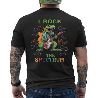 Autism Infinity Trex I Rock The Spectrum Men's T-shirt Back Print - Seseable