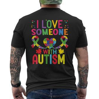 Autism I Love Someone With Autism Men's T-shirt Back Print - Monsterry