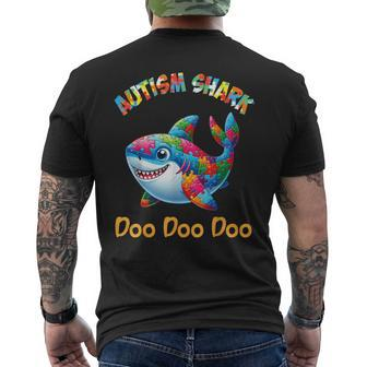 Autism Shark Autistic Awareness Accept Support Hope Proud Men's T-shirt Back Print | Mazezy