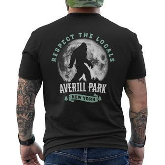 Averill Park New York Respect The Locals Bigfoot Night Men's T-shirt Back Print - Monsterry