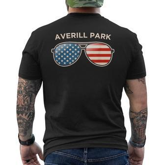 Averill Park Ny Vintage Us Flag Sunglasses Men's T-shirt Back Print - Monsterry DE