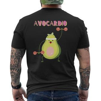 Avocardio Avocado Fitness Workout Avo-Cardio Exercise Tank Top Mens Back Print T-shirt | Mazezy