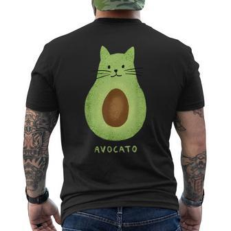 Avocato Cute Cat Avocado Vegan And Cat Owner Kitten Men's T-shirt Back Print | Mazezy AU