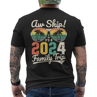 Aw Ship It's A 2024 Family Trip Family Cruise Vintage Men's T-shirt Back Print - Monsterry UK