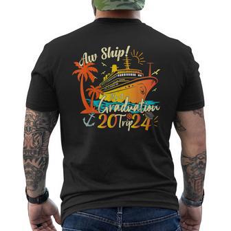 Aw Ship It's A Graduation Trip 2024 Graduation Cruise 2024 Men's T-shirt Back Print - Monsterry