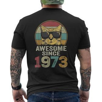 Awesome Since 1973 50Th Birthday 50 Year Old Cat Lovers Men's T-shirt Back Print - Monsterry DE