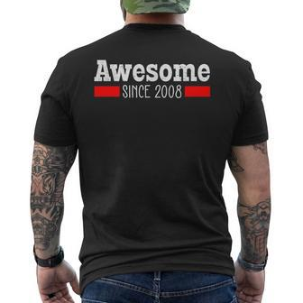 Awesome Since 2008 14 Years Old 14Th Birthday Vintage Men's T-shirt Back Print - Monsterry CA