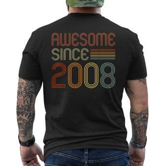 Awesome Since 2008 For Boys Girls 16Th Birthday Retro Men's T-shirt Back Print - Monsterry UK