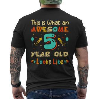 This Is What An Awesome 5 Year Old Look & Sarcastic Men's T-shirt Back Print | Mazezy UK