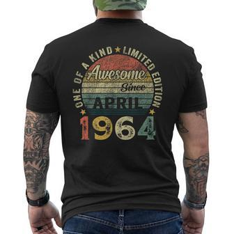 Awesome Since April 1964 Vintage 60Th Birthday Dad Men's T-shirt Back Print - Seseable