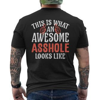 Awesome Asshole Vulgar Profanity Men's T-shirt Back Print - Monsterry