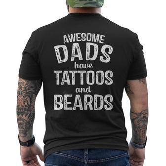 Awesome Dads Have Tattoos And Beards Father's Day Dad Men's T-shirt Back Print - Thegiftio UK