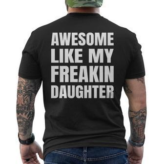 Awesome Like My Daughter Dad Mom Joke Father's Day Men's T-shirt Back Print - Thegiftio UK