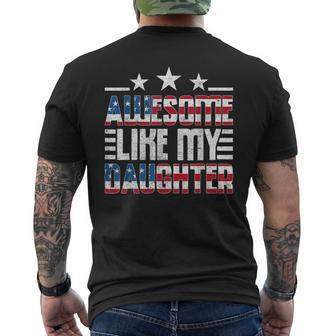 Awesome Like My Daughter Father's Day From Daughter Usa Flag Men's T-shirt Back Print - Thegiftio UK