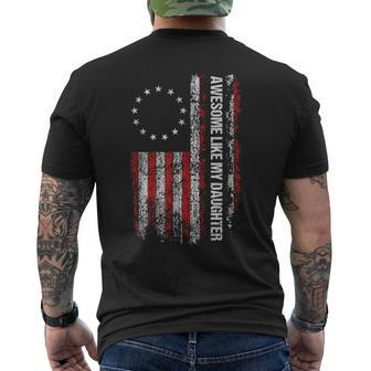 Awesome Like My Daughter Fathers Day Dad Usa Flag Men's T-shirt Back Print - Seseable