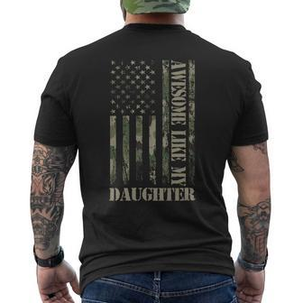 Awesome Like My Daughter Us American Flag Father's Day Men's T-shirt Back Print - Thegiftio UK