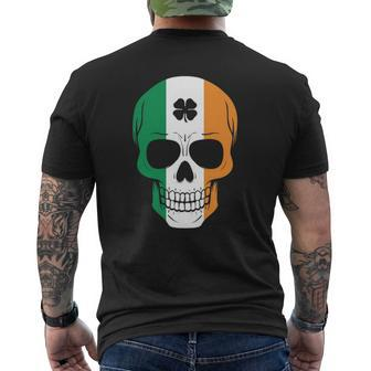 Awesome Irish Skull St Patrick's Day Mens Back Print T-shirt | Mazezy