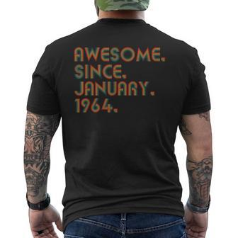 Awesome Since January 1964 Vintage 60Th Birthday Men's T-shirt Back Print - Monsterry DE