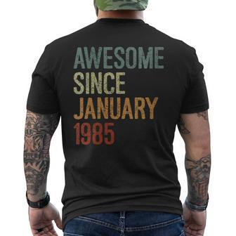 Awesome Since January 1985 Born Birthday Retro Men's T-shirt Back Print | Mazezy