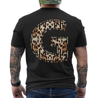 Awesome Letter G Initial Name Leopard Cheetah Print Men's T-shirt Back Print - Monsterry DE