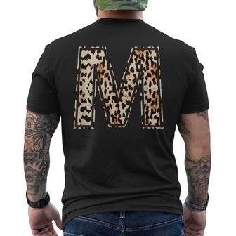 Awesome Letter M Initial Name Leopard Cheetah Print Men's T-shirt Back Print - Monsterry AU