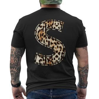 Awesome Letter S Initial Name Leopard Cheetah Print Men's T-shirt Back Print - Monsterry