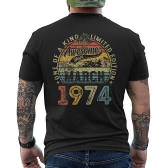 Awesome Since March 1974 Vintage 50Th Birthday Men's T-shirt Back Print - Seseable