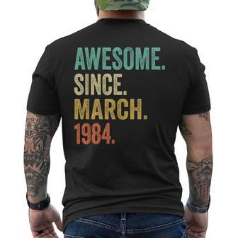 Awesome Since March 1984 40Th Birthday 40 Years Old Men's T-shirt Back Print | Mazezy DE