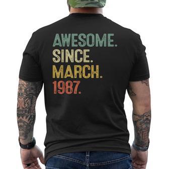 Awesome Since March 1987 37Th Birthday 37 Year Old Men Men's T-shirt Back Print - Monsterry CA