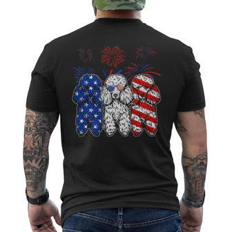 Awesome Poodle Dog American Flag 4Th Of July Men's T-shirt Back Print | Mazezy DE