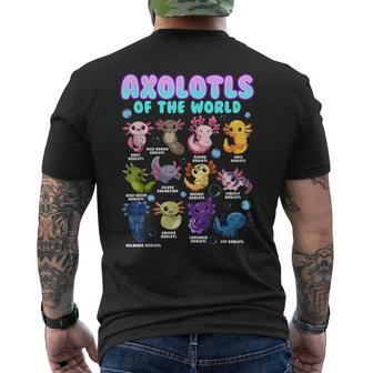 Axolotl Animals Of The World Kawaii Salamander Herpetology Men's T-shirt Back Print - Thegiftio UK