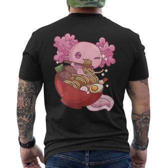 Axolotl Ramen Anime Men's T-shirt Back Print - Monsterry