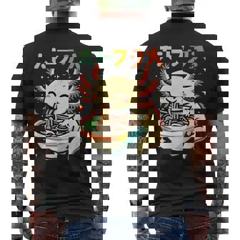 Axolotl Ramen Kawaii Neko Japanese Noodles Aesthetic Men's T-shirt Back Print - Thegiftio