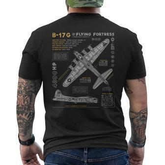 B-17 Flying Fortress Ww2 B-17G Bomber Vintage Aviation Men's T-shirt Back Print - Monsterry CA