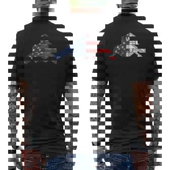 B-2 Bomber Stealth Aircraft Schematic American Flag B2 Men's T-shirt Back Print - Monsterry