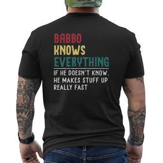 Babbo Know Everything Father Day For Babbo Mens Back Print T-shirt | Mazezy