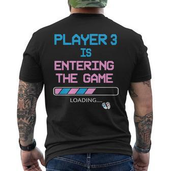 Baby Announcement New Dad Gender Reveal Father's Day Gaming Men's T-shirt Back Print - Seseable