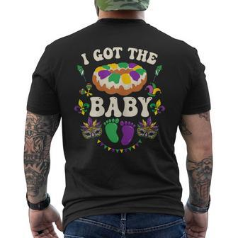 I Got The Baby Pregnancy Announcement Mardi Gras Men's T-shirt Back Print - Thegiftio UK