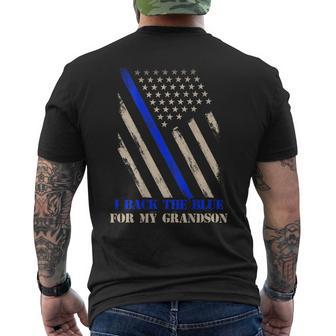 Back The Blue For My Grandson Police Officer's Grandparents Men's T-shirt Back Print - Monsterry AU