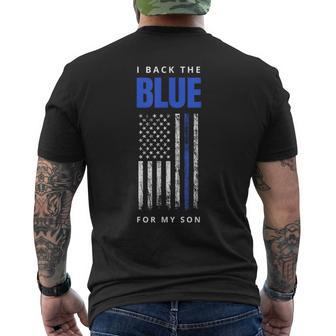 I Back The Blue For My Son Police Parents Men's T-shirt Back Print - Monsterry DE