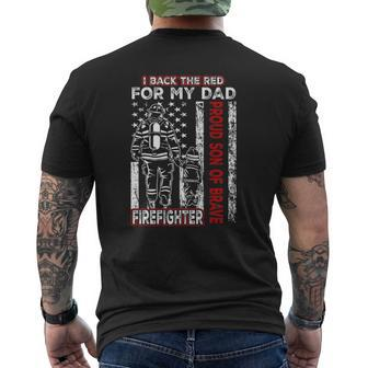I Back The Red For My Dad Proud Son Firefighter Father's Day Mens Back Print T-shirt | Mazezy CA