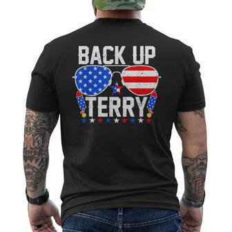Back Up Terry 4Th Of July Us Flag Patriotic Fireworks Men's T-shirt Back Print - Monsterry