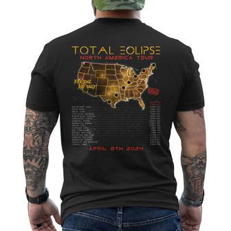 On Back Total Solar Eclipse 2024 North America Tour Men's T-shirt Back Print - Seseable