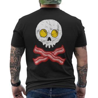 Bacon Crossbones & Sunnyside Up Eggs Skull Breakfast Men's T-shirt Back Print - Monsterry AU