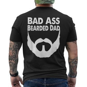 Bad Ass Bearded Dad Beard Fathers Day Men's T-shirt Back Print - Monsterry UK
