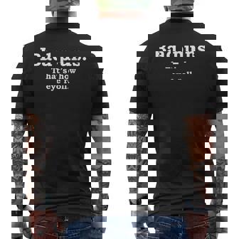 Bad Puns That's How Eye Roll Joke Men's T-shirt Back Print - Monsterry
